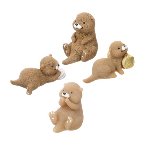 Toyvian 4 Teiliges Otter Ornament Spielzeug Kleine Tiere Zum Verstecken Otter Anhänger Feengarten Zubehör Gartentopf Bastelset Spielzeugotter Für Kinder Otter Partydekoration von Toyvian