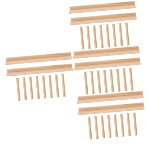 Toyvian 40 STK Englische Alphabetbasis Domino-Fliesenregale Domino-Zug-Tabletts Desktop-Domino-Racks Domino Holzständer Holz Buchstaben Sockel Domino-Zubehör Spielkarten Stehen hölzern von Toyvian