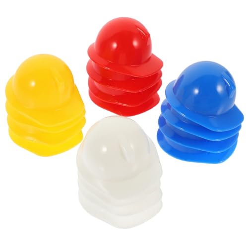 Toyvian 40 Stück Mini Bauhut Haustier Schutzhelm Mini Puppenhelme Miniatur Bauhut Puppenzubehör Flaschenaufsatz Hühnerhelm Mini Kunststoff Schutzhelm Haustierhut Dekor von Toyvian