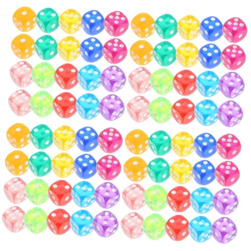 Toyvian 400 Stk Transparente Würfel Tischspielwürfel Mehrseitige Würfel Brettspiele Würfel Brettspiel Würfel Farbige Würfel Spielwürfel Spielen 6-seitiger Würfel Würfelspiele Würfeln Acryl von Toyvian