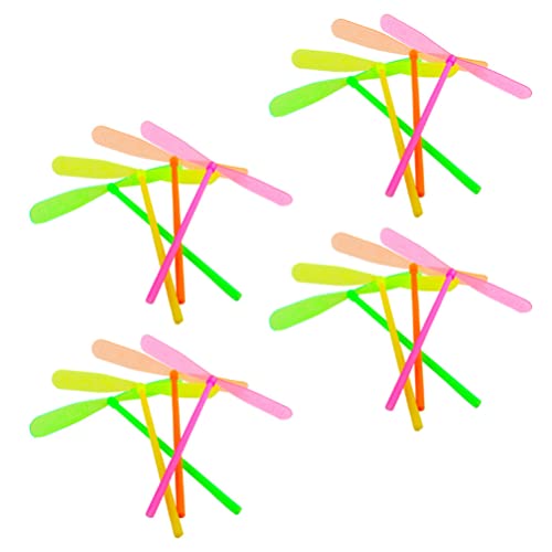 Toyvian 40Pcs- Dragonfly Hand Reiben Doppelte Fliegende Blätter Plastik Libelle Spielzeug Hubschrauber Drehung Propeller Kinder Outdoor Spielzeug Geschenk Zufällige Farbe von Toyvian