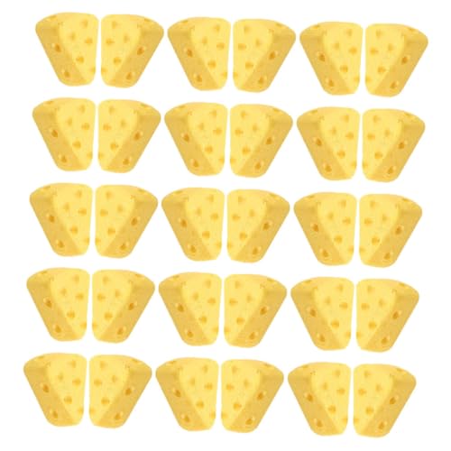 Toyvian 40St Hilfskäse falsche Käsekuchen Käsekuchen-Einzelhandelsdekorationen spielzeugküche Käsekuchen Dekoration Käsekuchen-Herzstück Käsekuchen-Partydekorationen Plastik Yellow von Toyvian