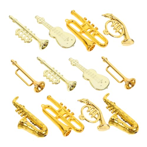 Toyvian Von Handwerkern Gefertigte 24-teilige Miniatur-Musikinstrument-Ornamente: Violine Trompete Klarinette Für Die Weihnachtsdekoration von Toyvian