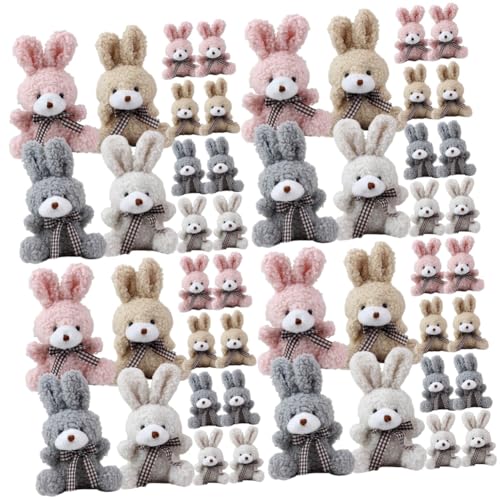 Toyvian 48 STK Hase Schlüsselanhänger Plüschhase Fuzzy-Häschen-Schlüsselanhänger Spielzeug Kuscheltiere für Mädchen Häschen-Anhänger Stoffhase niedlich Geschenk Wagen Ornament Kind Taschen von Toyvian