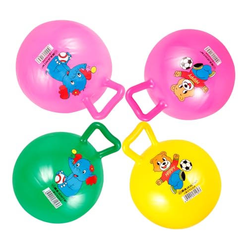 Toyvian 4pcs Kind Hopping Ball Aufblasbare Ball Spielzeug Kreative Kinder Griff Bälle (gelegentliche Muster) von Toyvian