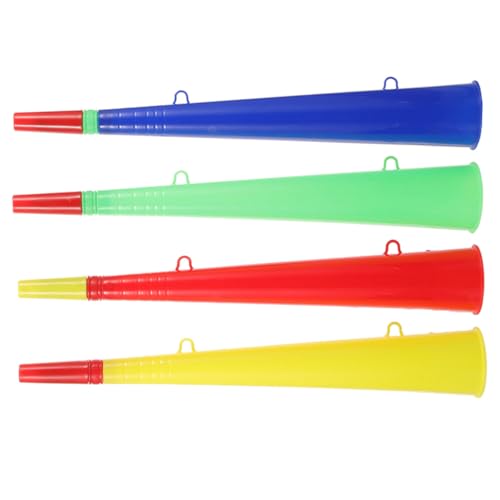 Toyvian 4pcs Spiel Horn Hörner Instrumente Trompete Requisiten Krachmacher Für Sportveranstaltungen Trompete Jubelnde Requisiten Sportfans Trompete Lustige Trompeten Plastik von Toyvian