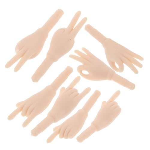 Toyvian 5 Paare Puppenzubehör mit weißem Körper Modellieren von Handspielzeug aus Stoff Babyhände Zubehör für die Puppenherstellung Finger-Handpuppen Mini-Hände Puppenteile Plastik Beige von Toyvian