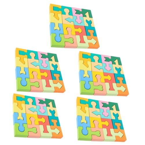 Toyvian 5 Sätze Form Passende Blöcke Puzzle Kinderspielzeug Kognitives Spielzeug Kleinkind Lernt Holzspielzeug Lernspielzeug Kind Geometrie Spielzeug Shape-Pairing-Spielzeug Hölzern von Toyvian