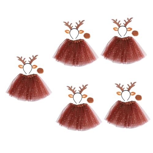 Toyvian 5 Sätze Geweih-stirnband-set Hirsch-stirnband Halloween-rentierkostüm Halloween-party-kostümzubehör Hirsch Cosplay Kostüm Geweihkostüm Rentiergeweih Stirnband Brown Kurzer Plüsch von Toyvian