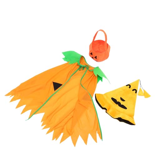 Toyvian 5 Sätze Halloween-Kürbis-Schalen Kürbis Kostüm Make-up-Umhang Halloween-Mantel für Mädchen Poncho mit Kapuze Kinderkleidung Halloween Costume Kürbis-Umhang Kürbistasche Stoff von Toyvian