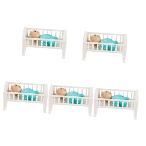 Toyvian 5 Sätze Puppenhausbett Puppenstubenmöbel Zubehör Für Puppenhäuser Babypuppenbett Miniaturbettmodell Puppenhaus Babybett Mini Hausbett Puppenhaus-miniaturkrippe Mini-hausmöbel Holz von Toyvian