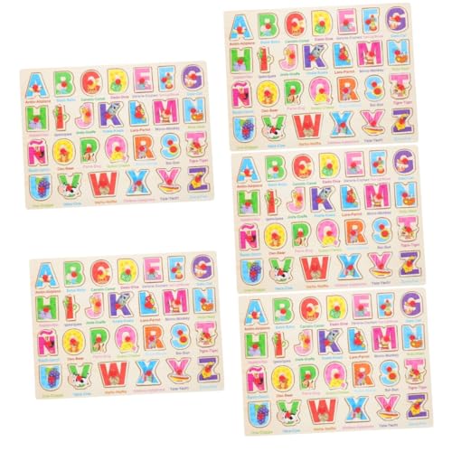 Toyvian 5 Sätze Spanisches Puzzle Passendes Spielzeug Puzzle Für Kleinkinder Puzzle Für Kinder Lustige Passende Spielzeuge Puzzle-Spielzeug Spanisches Matching-Board Sprachrätsel Holz von Toyvian