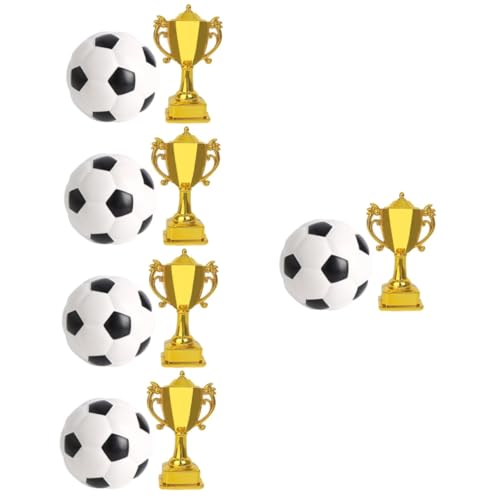 Toyvian 5 Sätze Trophäen-Fußballmodell fußball Spielzeug Plastik fußball kleines Fußballmodell Fußball-Kuchendekoration Mini-Fußball Puppenhaus-Fußbälle Puppenhaus-Fußball Wiederverwendbar von Toyvian