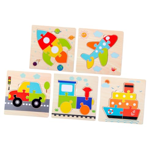 Toyvian 5 Stück 1 Satz Puzzle Für Kinder Kinderspielzeug Puzzles Kinderspielzeug Lernspielzeug Aus Holz von Toyvian