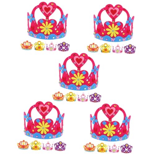 Toyvian 5 Stück 5 Diy Krone Prinzessinnenkronen Für Kleine Mädchen Strass-accessoires Hauben Für Kinder Mädchen Krone Kinderspielzeug Mädchen Hüte Geschenk Nicht Gewebt Baby Strasssteine von Toyvian