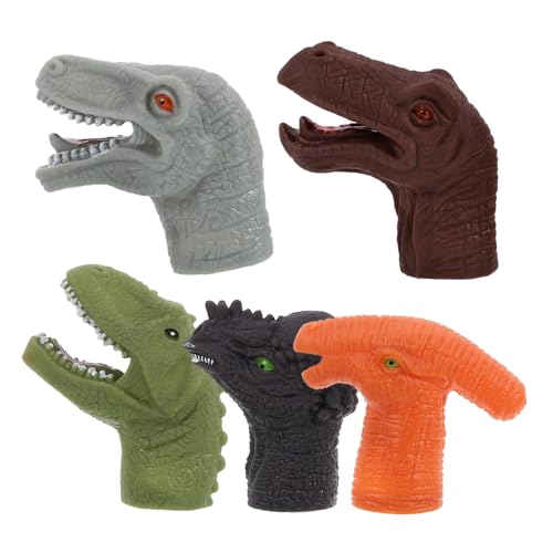 Toyvian 5 Stück Finger-Dinosaurier- Dinosaurier-fingerpuppen Dinosaurier -handpuppe Tierische Handpuppe Finger-Dinosaurier-Puppen Tierische Fingerpuppen Weiches Gummi von Toyvian