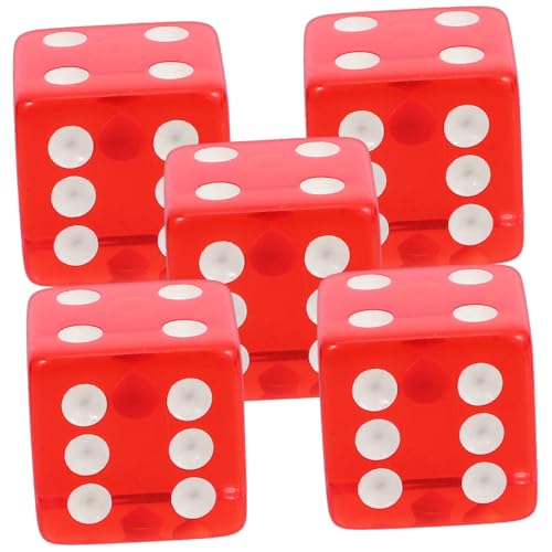 Toyvian 5 Stück Großes Würfelsieb Klare Partywürfel Tischspielwürfel Spiel Würfelspiel 6 Seiten Transparente -layouts Zum Glücksspiel Acryl Rot von Toyvian