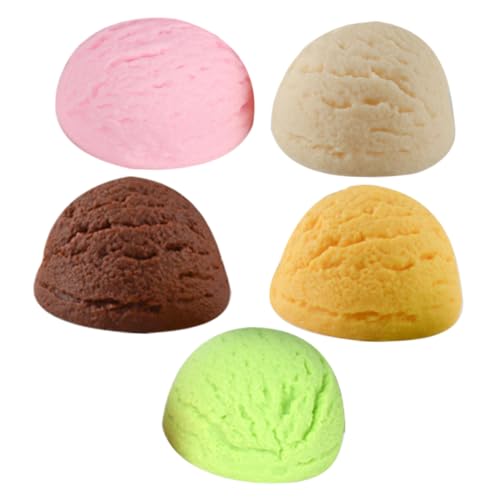 Toyvian 5 Stück Simulations- Gefälschte Eiscreme- Partygeschenk Simulation Eiskugeln Requisite Eiscreme-Verzierungen Gefälschte Desserts Party-Layout-Ornament PVC von Toyvian