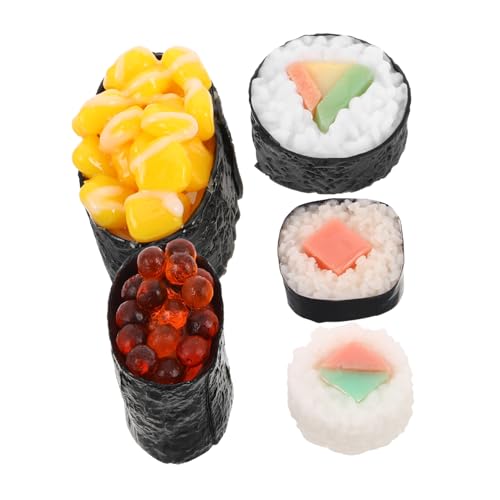 Toyvian 5 Stück Sushi Modell Reis Requisiten Erweiterte Griffdekoration Quaste Künstliches Modell LCD Puppenhaus Mehrzweckgriffe Mehrzweckgriffe Japanisches Modell Reismodell von Toyvian