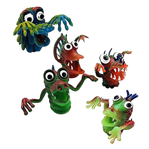 Toyvian 5-teiliges Set Fingertier-fingerlinge Neuheit Fingerpuppe Geisterfingerspielzeug Daumenpuppe Tierische Handpuppe Tierische Familienfigur Finger Cool Junge Kieselgel Baby Kind von Toyvian