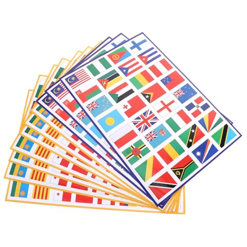 Toyvian 50 Blatt Weltflaggen-Aufkleber Fahne flaggen Aufkleber Nationalflagge Laptop-Aufkleber Flaggengesichtsaufkleber Flaggenaufkleber aus PVC Flaggenaufkleber-Dekore PVC selbstklebend von Toyvian