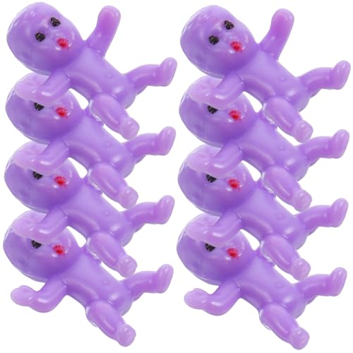 Toyvian 50 Stück Dekorationen für die Babyparty Mini Figuren kleine Puppen Anziehpuppe Zubehör für Babypuppen plastikbabys spielzeughandys für Babys Plastikbabypuppen Babyspielzeug Violett von Toyvian