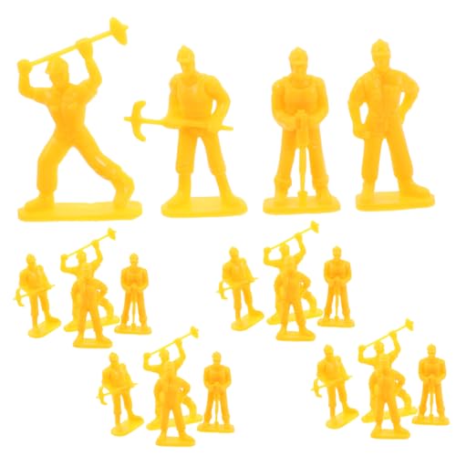 Toyvian 50 Stück Kleine -spielzeuge Bauarbeiterfiguren Für Bauarbeiter Realistische Menschenfigur Winzige Arbeiterfiguren Miniatur-arbeiterfigur Minifigur Pp Yellow von Toyvian