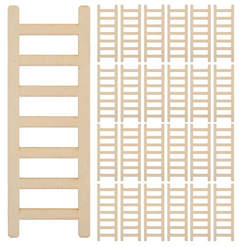 Toyvian 50 Stück Mini-Holz-Trittleitern, Miniatur-Puppenhaus-Möbelleiter, kleine DIY-Handwerkstreppen, Zubehör für Landschafts-Puppenhaus-Szenendekoration Toyvian 50 Stück Mini-Holz-Trittleitern, Miniatur-Puppenhaus-Möbelleiter, kleine DIY-Handwerkstreppen, Zubehör für Landschafts-Puppenhaus-Szenendekoration von Toyvian