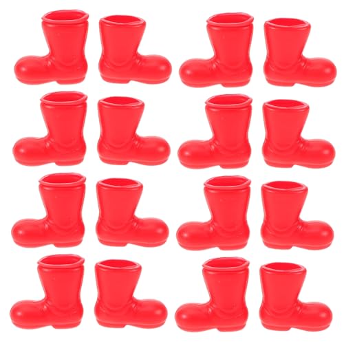 Toyvian 50 Stück Miniatur-weihnachtsmann-Stiefel, Zubehör, Puppenspielzeug, Mini-Schuhe, Stiefel, Dekoration von Toyvian