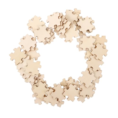 Toyvian 50 Stück Puzzlequadrate Aus Holz Freiform-Puzzle Leere Rätsel Zum Zeichnen Leeres Puzzle Zum Schreiben Kleinkindspielzeug Puzzle Für Kinder Kleinkind Rätsel Beige Hölzern von Toyvian