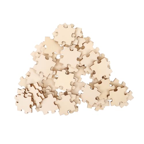 Toyvian 50 Stück Puzzlequadrate aus Holz Leeres Puzzle Holz Puzzle Kunst Holz-Puzzle Teile Holzpuzzle Freiform-Puzzle Leere Rätsel zum Zeichnen Kleinkind-Puzzle DIY-Projekte hölzern Beige von Toyvian