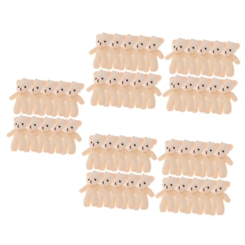 Toyvian 50 Stück Teddybär- Brosche Hut Broschen Kleidungsbrosche Brustnadeln Mantelbrosche Kleidung Dekorativer Bär Reversnadel Plüsch Bär Ornament Weiß Pp Baumwolle von Toyvian