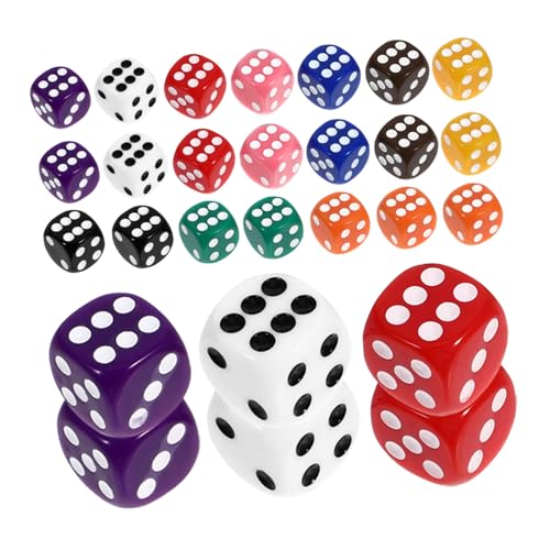 Toyvian 16mm Acryl Würfel Set 50pcs Mehrseitige Würfel Spiel Spielzeug Für Partys Brettspiele Glatter Griff Komfortable Berührung von Toyvian