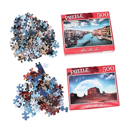 Toyvian 500 Stück 2 Sätze Rätsel berühmtes kunstpuzzle Kidcraft-Spielset 500 Rätsel für Papierrätsel amp Share rätsel für Erwachsene Spielzeug Erwachsene Puzzle Erwachsene rätseln von Toyvian