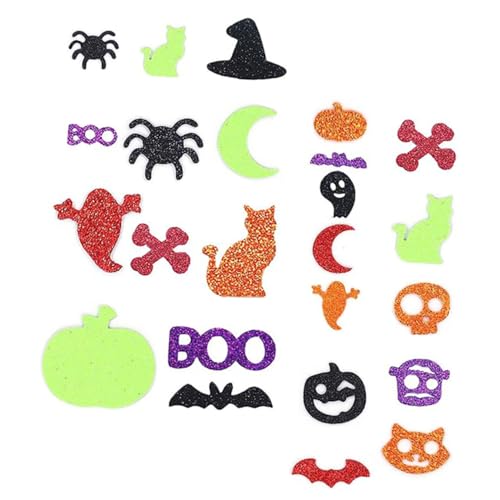 Toyvian Deko Halloween 500 Stück Halloween-glitzerschaum-bastelaufkleber Schwarze Abdeckungen Nippelabdeckungen Halloween Pumpkin Halloweenkürbis Basteln Hochzeitsdeko Halloween-schaum-bastelaufkleber von Toyvian