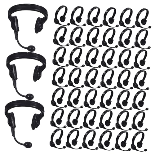 Toyvian 50Pcs Kleine gelbe Enten-Kopfhörer verkleidung für Toys Spielzeughaus Bausatz spielzeuge Headset Puppen-DIY-Dekore Puppe Mini-Kopfhörer Plastik Black von Toyvian