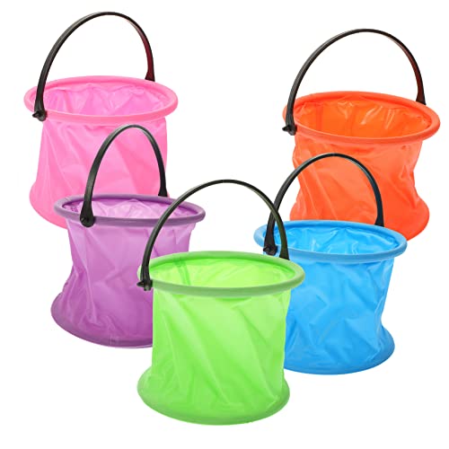 Toyvian 5St Eimer Foldable Bucket wassercontainer spielzeugtonne lackwanne Water Container Spender pur tragbares Waschbecken Trocknen Müll Blase tragbarer wasserbehälter Campingzubehör PVC von Toyvian