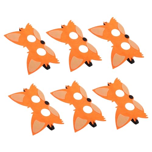 Toyvian 5St Fuchsmaske für Kinder Wolfsmaske Halloween gespenstisch Filzmaske zum Thema Tierkostüm Tiermasken-Set Tiermasken aus Filz schöne Tiermasken Cosplay-Maske gefühlt Orange von Toyvian