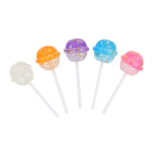 Toyvian 5St Lutscher Spielzeug Simulation Lutscher Charme kleine Bonbonanhänger Mini-Lollipop-Anhänger gefälschte Lutscher-Ornamente gefälschte Lollipop-Foto-Requisiten Plastik von Toyvian