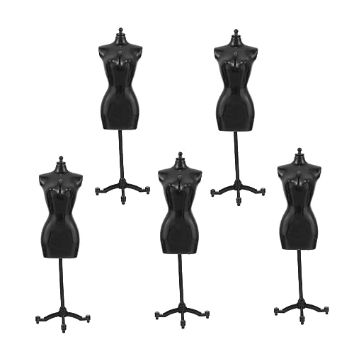 Toyvian 5St Modellständer wiedergeborene Puppe Schaufensterpuppe nähen Babypuppenkleidung kinderspielzeug Mini-Mannequin-Unterstützung Mannequin-Halterung Plastik Black von Toyvian