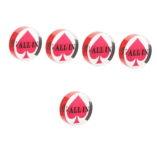 Toyvian 5St Nummer des Pokerbankiers Poker-Token Pokerspielmarken Jetons Spielzubehör Pokerknöpfe Pokerzubehör Poker-Set Poker chip doppelseitige Spielmarkierungen Zahlenchips Acryl rot von Toyvian