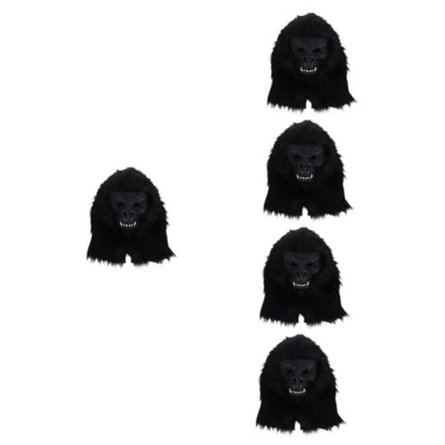 Toyvian 5St Orang-Utan-Maske Affen-Gesichtsmaske dekorative Maske Halloween-Tiermaske Affenkostüm Affen-Cosplay-Maske grusel maske gruselige maske Cosplay-Party-Maske Gorilla-Kopfmaske von Toyvian