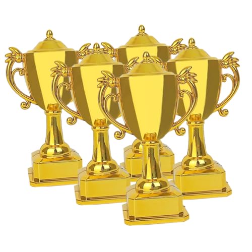 Toyvian 5St Puppenhaus-Trophäe Mini-Trophäenmodell Preise Spielzeug Trophäenspielzeug Mini-Goldtrophäenmodell Kinder Spielzeug plastikbecher Mini-Hausaccessoire Party-Trophäen-Requisiten von Toyvian