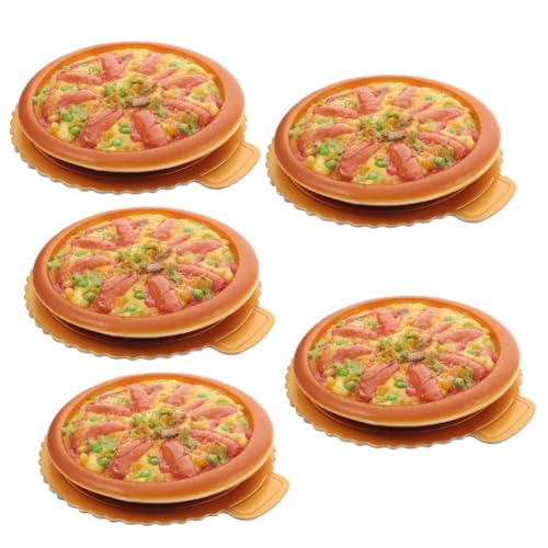 Toyvian 5St Simulation Pizza-Modell Pizza-Modell-Requisite DIY-Küche Rollenspiel lebensechte Pizza künstliche Pizza hochzeitsdekoration partydekoration Pizza-Spielzeug gefälschte Pizza PVC von Toyvian