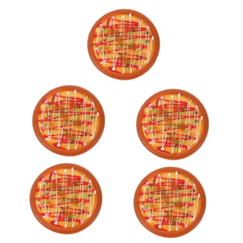 Toyvian 5St Simulation Pizza-Modell gefälschtes Pizzamodell Simulationspizza Küchen-Dekoration Simulierte Pizza Modell Spielzeug Plastikspielfutter Schaufenster-Fake-Pizza-Requisite Pu von Toyvian