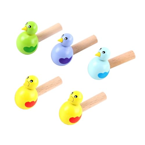 Toyvian 5St Vogelpfeife kinderinstrumente musikinstrumente Musikalisches für bird toys Cartoon-Pfeife- Musik-Erleuchtungs- Holz von Toyvian