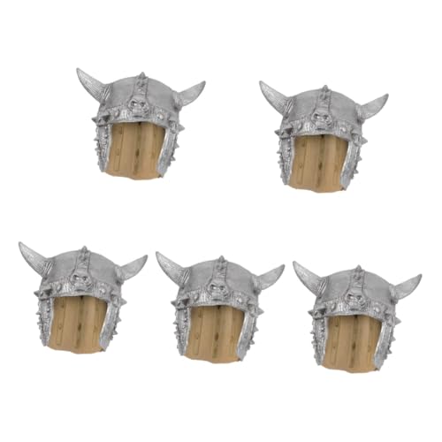 Toyvian 5St Wikingerhelm Maskenball Hut Festliche Kopfbedeckung Silberfarbener Hut Partyhut Dekoration Hut-Dekor-Requisite Dekorativer Hut -Requisite Helmmütze Maskerade-Hut Emulsion von Toyvian