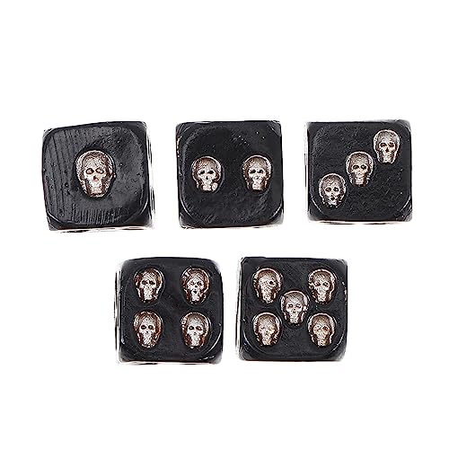 Toyvian 18 Mm Silberne -würfel 5-teiliges Set 6-seitige Würfel Für Halloween-partyspiele von Toyvian