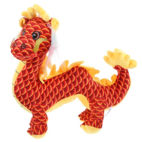 Toyvian 5st Drachen-kuscheltiere Drachen-wurfskissen Drachen-Maskottchen-Spielzeug Tierkreiszeichen Sternzeichenspielzeug Zum Sammeln Sternzeichen Stofftier Rot Plüsch Kindergarten Füllung von Toyvian