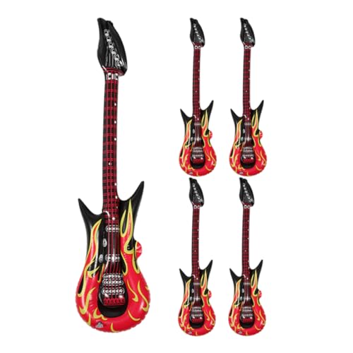 Toyvian 5st Gitarrenspielzeug Partydekoration Zum Thema Musikkonzert Gitarre Für Kokos Gitarre Prop-Gitarre Gitarrenstütze Spielzeuggitarre Mit Gurt Gitarren-tortenaufsatz PVC von Toyvian